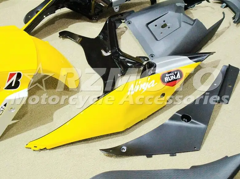 Литья под давлением ABS обтекатель комплект подходит для Kawasaki ZX6R 2009 2010 2011 2012 Обтекатели ZX-6R 09, 10, 11, 12, ниндзя 636 желтого цвета на заказ