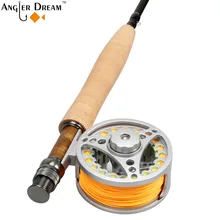 Fly Рыбалка комбо 5WT 9ft углерода Волокно Fly Рыбалка стержень и 5/6wt большой Arbor Алюминий Fly катушка и WF 5f Fly Рыбалка линия поддержки