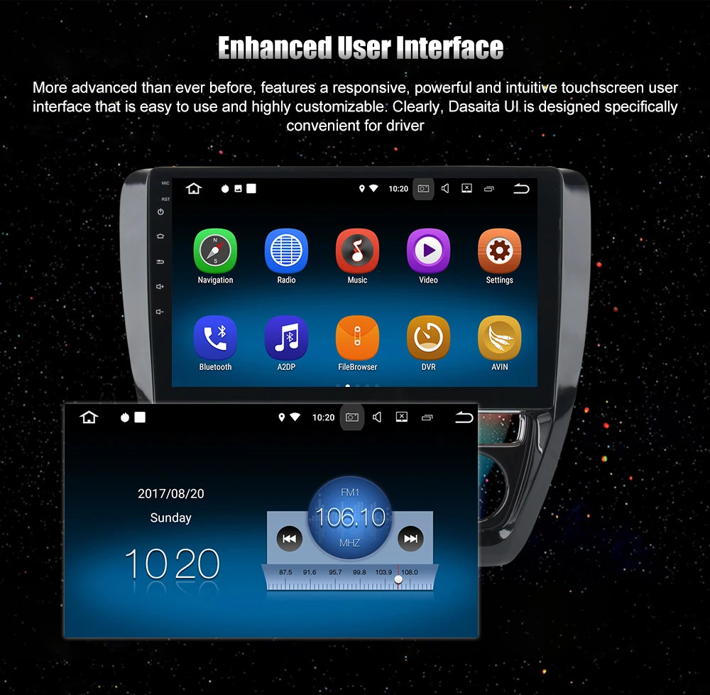 Best Dasaita 10.2" Android 8.1 Car GPS Player Navi for VW Jetta 2011-2015 with 2G+16G Quad Core Stereo Radio Multimedia No DVD 13 Best Dasaita 10.2" Android 8.1 Car GPS Player Navi for VW Jetta 2011-2015 with 2G+16G Quad Core Stereo Radio Multimedia No DVD 13