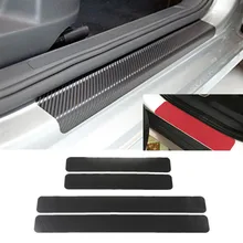4 шт. карбоновые накладки на пороги автомобиля, автомобильные наклейки для Mitsubishi asx lancer outlander pajero автомобиль EVO аксессуары