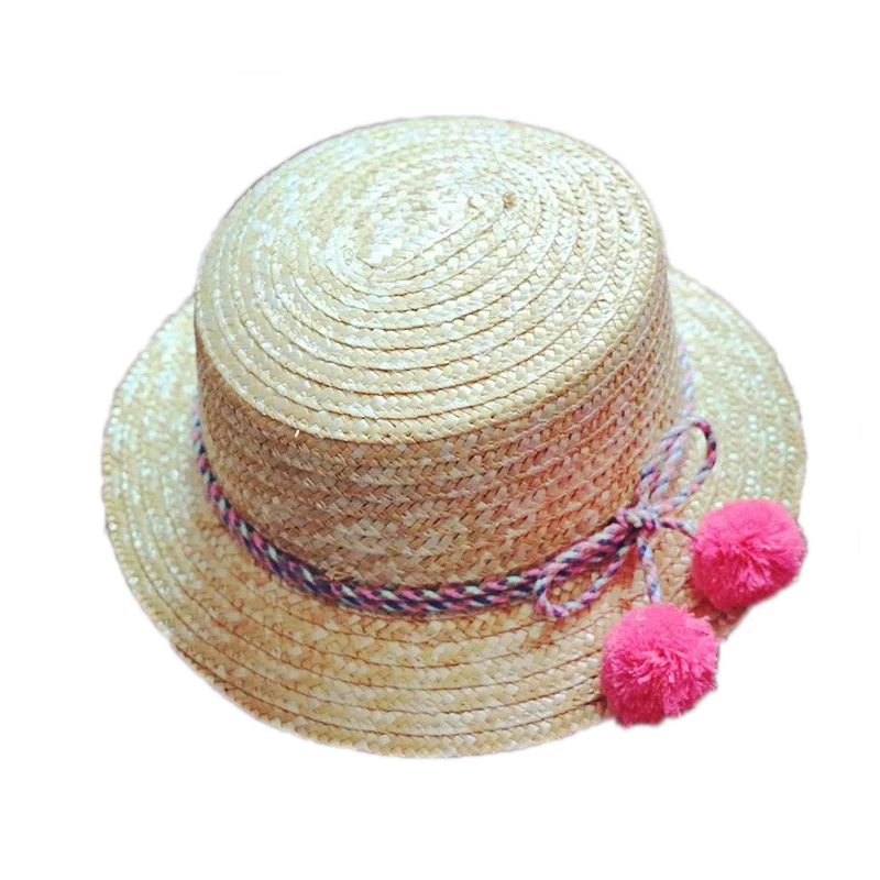 

wholesale sun flat straw hat boater hat girls summer Hats For Women Beach flat panama straw hat chapeau femme 48-52-54-58cm