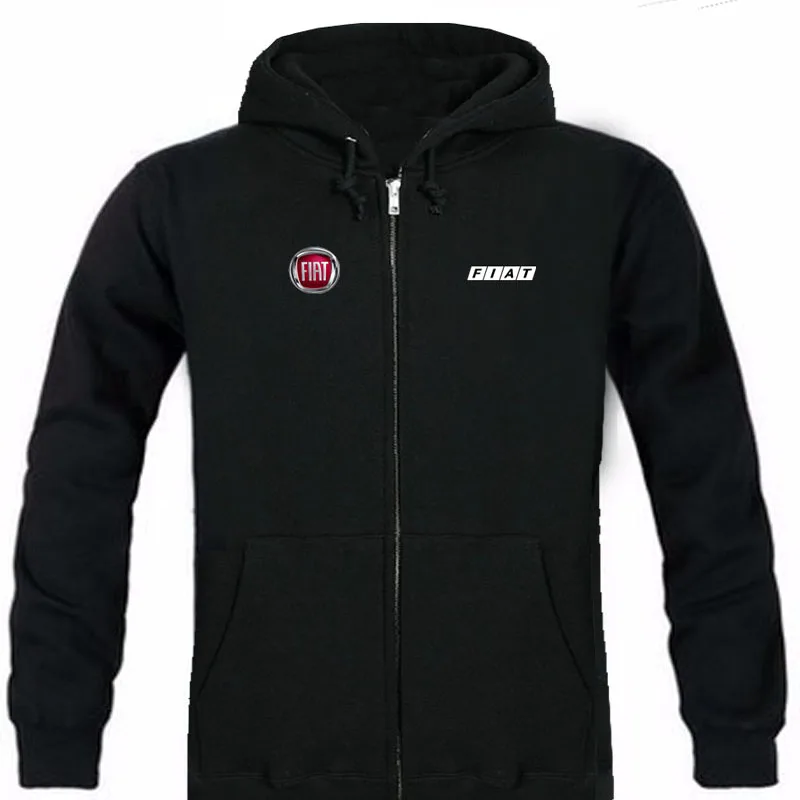 

Fiat Logo Print Mens Hoodie Zipper Cardigan Jacket Casual Slim Fashion zipper Sweatshirts