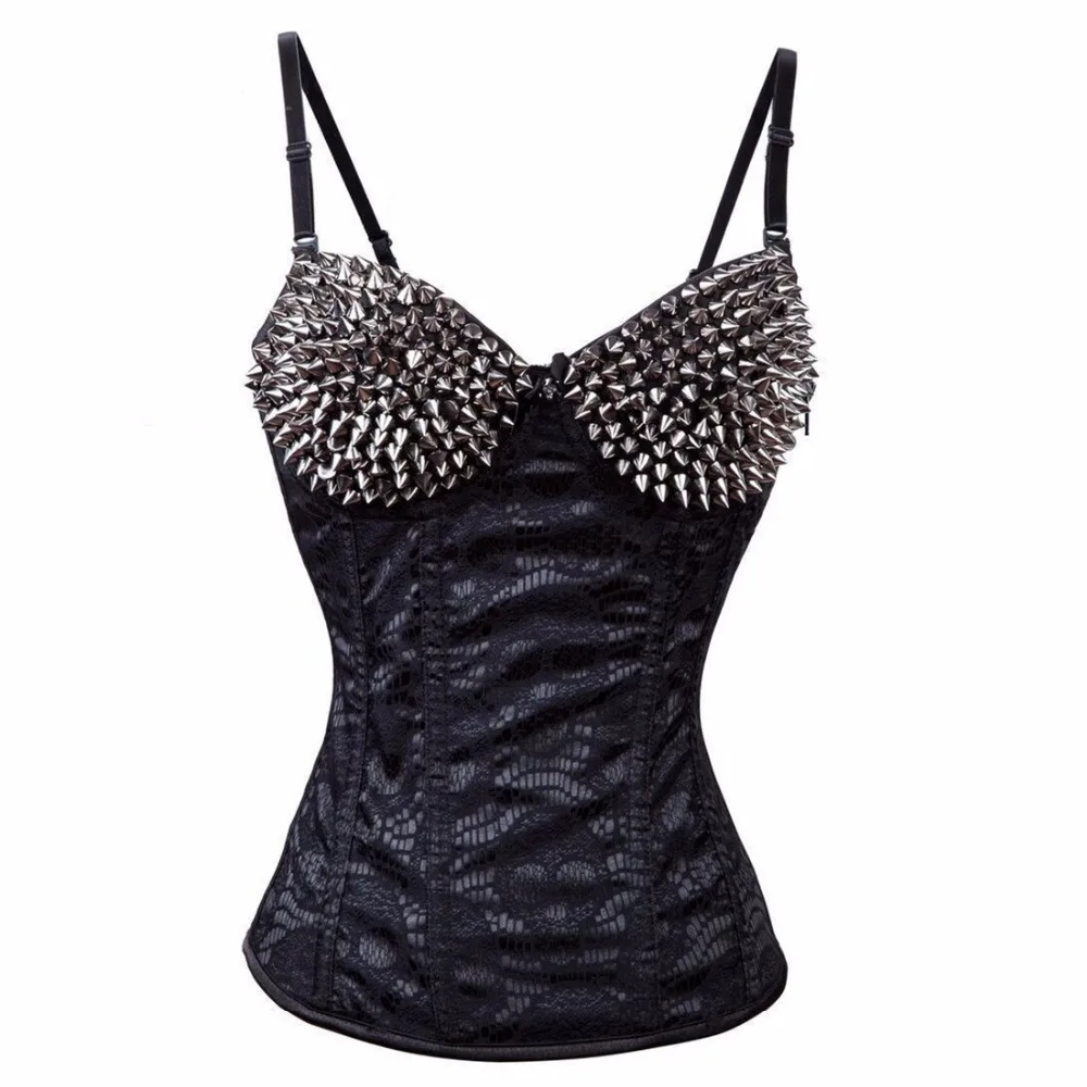 Sexy Bra Elastic Cotton Corset Queen Women Rivet Bra Crop Top Body