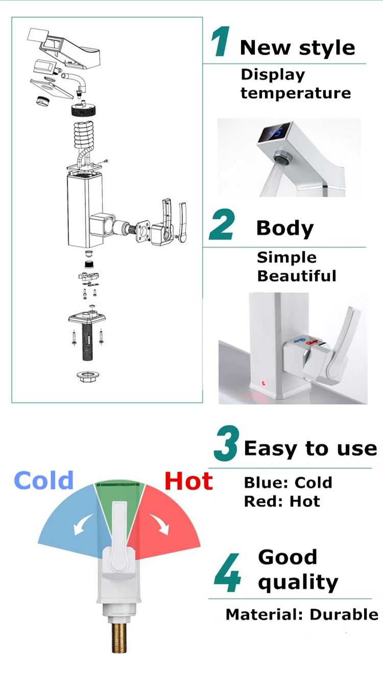 Мгновенный Электрический кран для горячей воды дисплей Температура быстрый нагреватель кран для кухни холодной двойного использования дома компании туалеты