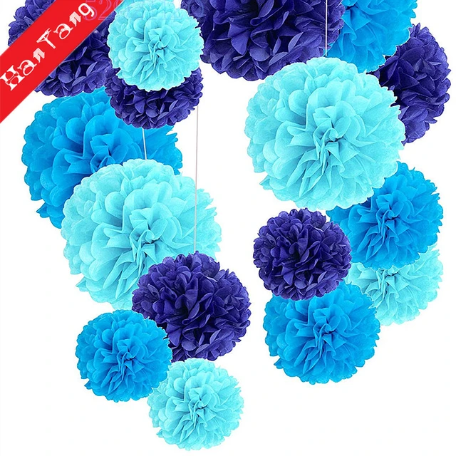 15pcs 25cm(10inch) Tissue Paper Pom Poms Wedding Party Decoration Paper  Flower Ball - AliExpress