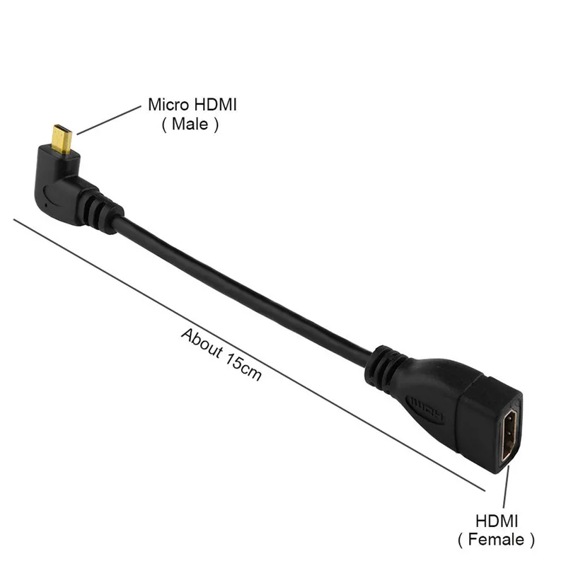 Robotsky مايكرو hdmi ذكر إلى hdmi أنثى محول كابل اليسار زاوية 90 درجة hdmi تحويل رمز لجهاز hdtv العارض Robotsky مايكرو hdmi ذكر إلى hdmi أنثى محول كابل اليسار زاوية 90 درجة hdmi تحويل رمز لجهاز hdtv العارض