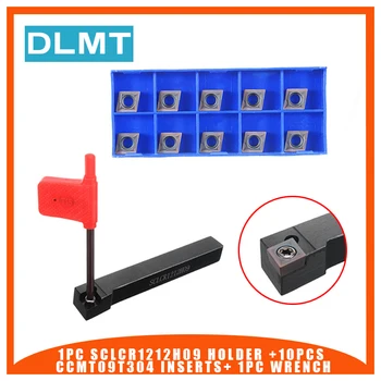 

1pc SCLCR1212H09 Boring Bar Holder +10pcs CCMT09T304 Carbide Inserts Practical CNC Lathe Turning Tool