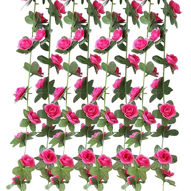 1pcs Artificial Flowers Rose Vine Rattan Hanging Garland Fake String Home Party Wedding Garden Decoration Y828 | Дом и сад