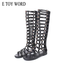 E TOY WORD gladiator flat sandals Cut Out Open The Toe Womens Knee High Sandals Boot 2019 New Fashion Cutout Tall Sandals Boots E TOY WORD gladiator flat sandals Cut Out Open The Toe Womens Knee High Sandals Boot 2019 New Fashion Cutout Tall Sandals Boots