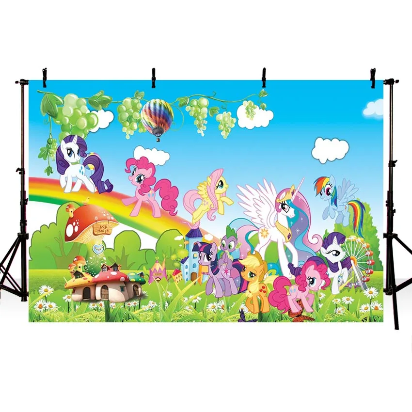 

Vinyl Newborn Background Pink My Little Pony Birthday Party Custom Photography Studio Backgrounds Photo Backdrops lv481