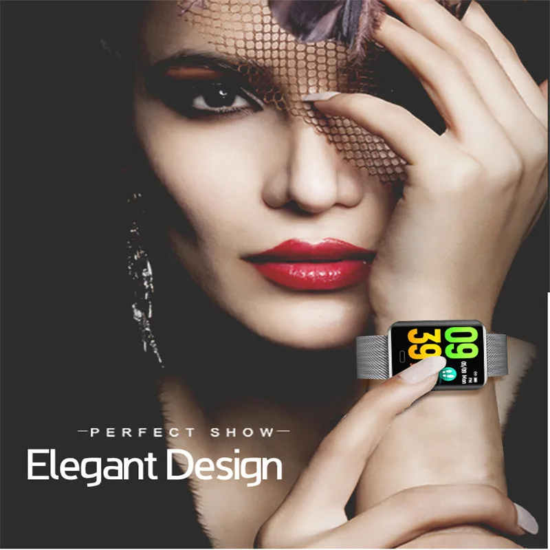 2019 New Stylish design IP67 Waterproof index Smart watch sports fitness blood pressure heart rate monitoring watch