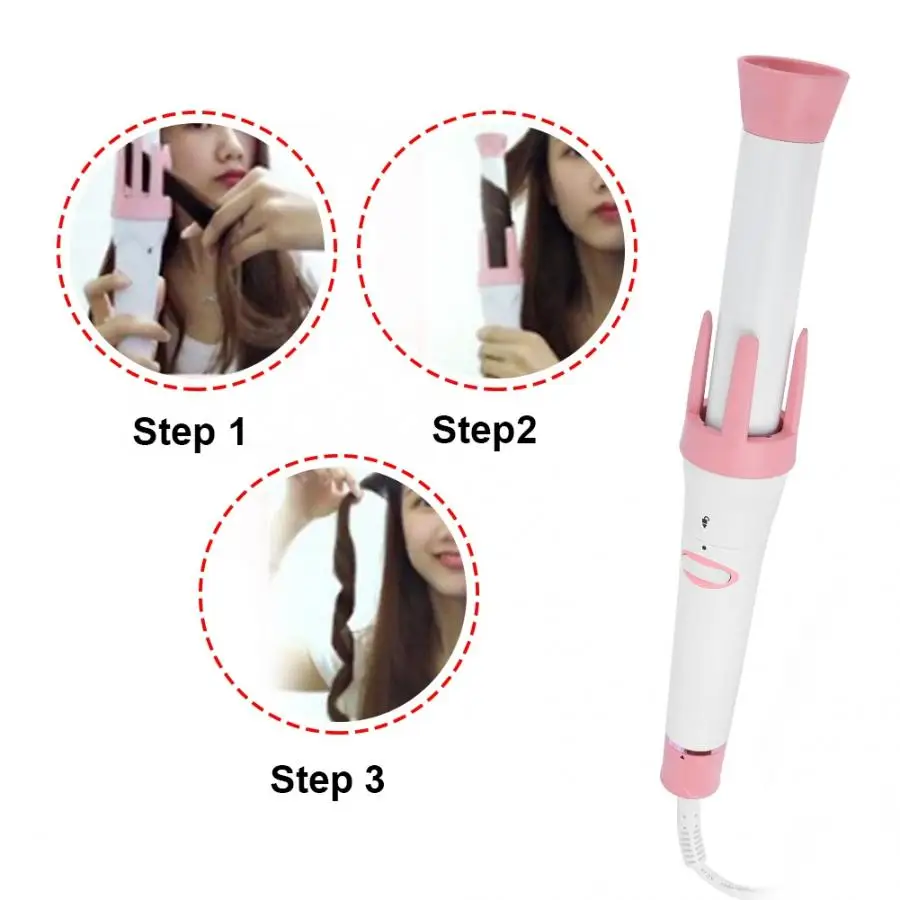 3 In 1 Automatic Electric Hair Curler Curling Iron Ceramic Heating Tube Hair Styling Tool US Plug