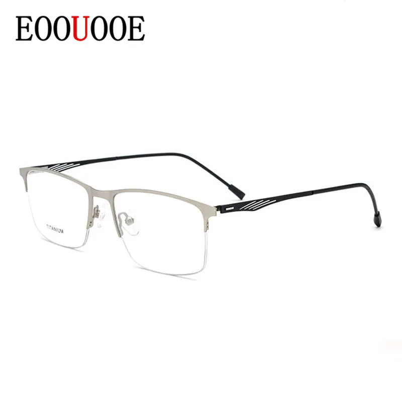 EOOUOOE 2019 мужские титановые очки полуоправы оправа с оптическими линзами Oculos