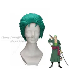 Short layered ONE PIECE RORONOA ZORO Green Anime Cosplay wig +wig cap free shipping perruque synthetic boy peruca cos