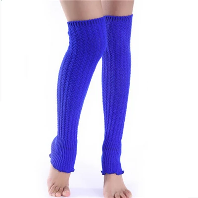 Зимние теплые вязаные гетры до колена, женские многофункциональные длинные перчатки, теплые гетры 0338 - Цвет: Blue