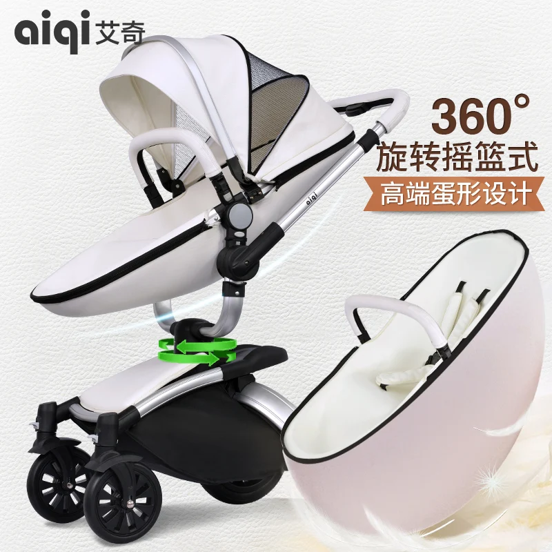 Aiqi Poussette De Luxe Pour Bebe Panier Pour Nouveau Ne 2 En 1 Poussette High Paysage Avec Nacelle A Rotation 360 Degres Aliexpress