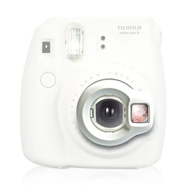 Fujifilm Instax Mini 8 мгновенная камера-белый+ Fuji белый край 50 пленка+ объектив крупным планом-белый