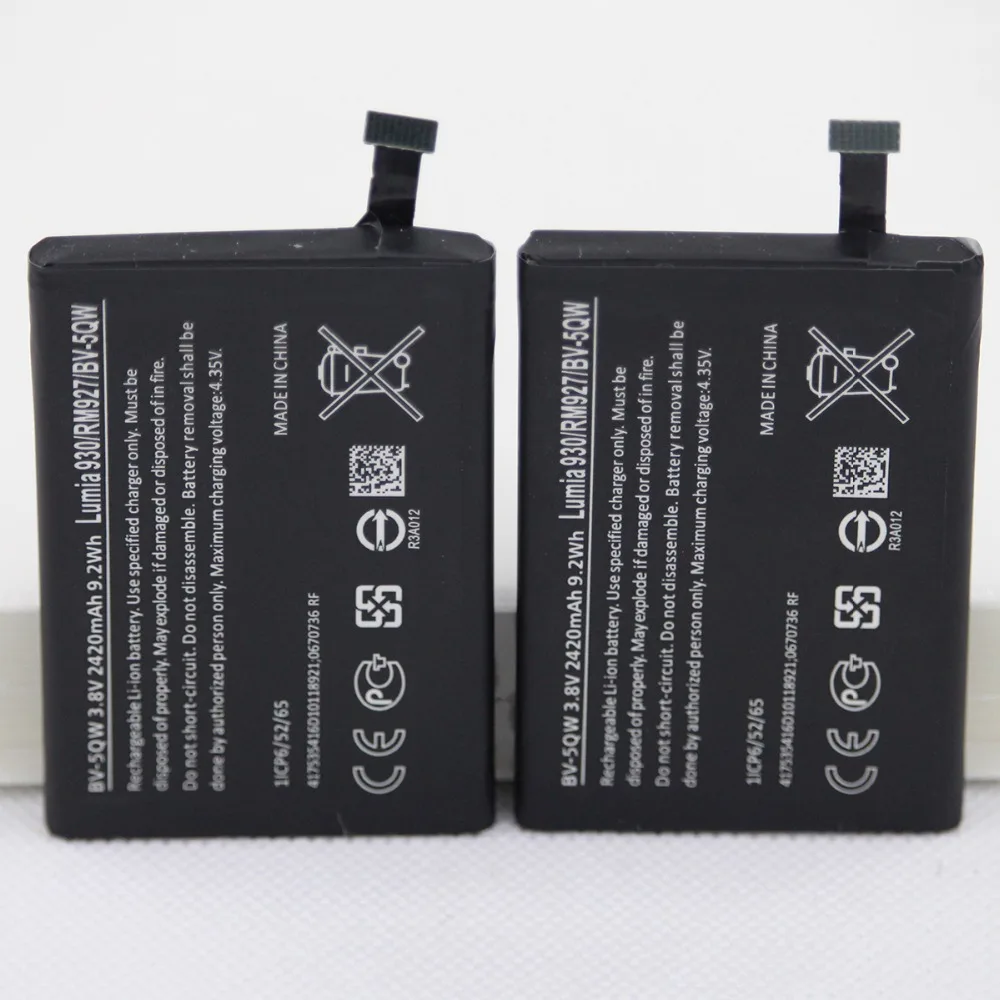 10 шт./лот BV-5QW аккумулятор для мобильного телефона Nokia lumia 930 BV5QW 2420 мАч мобильный