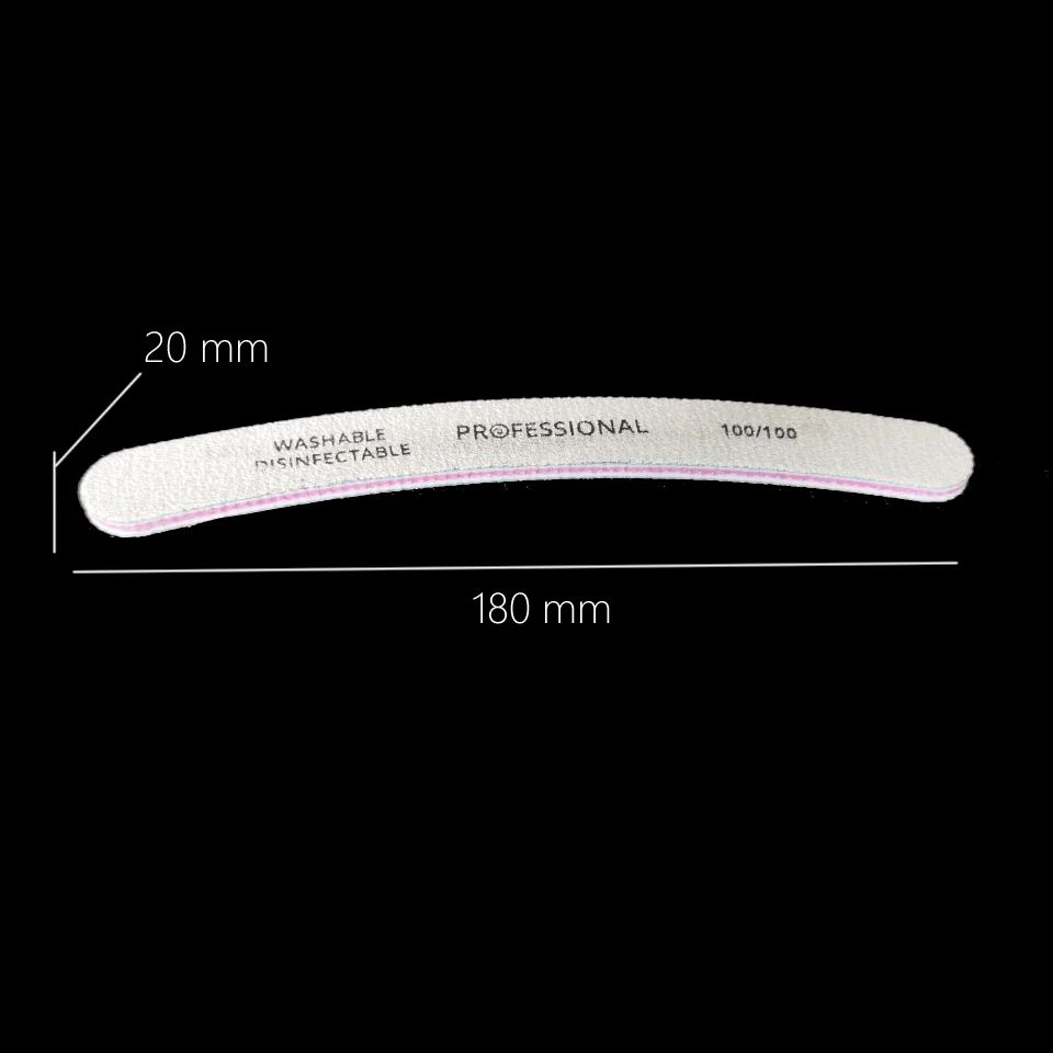 5Pcs 100/100 Grit Beauty Nail Art Professional Nail Files Sanding Curved Multifunctional Nail Buffer For Nail Art Tips Manicure