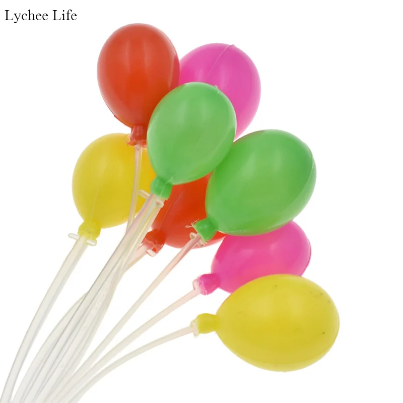 

Lychee Life Colorful Happy Birthday Child Simulation Balloon Party Decoration Accessories Festival Cake Decorating Supplies