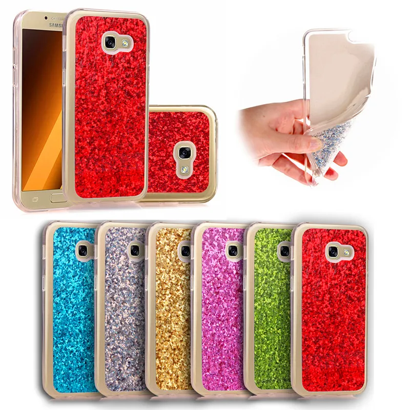For Samsung A3 2017 Glitter Case Colored Shining Silicon TPU Shiny