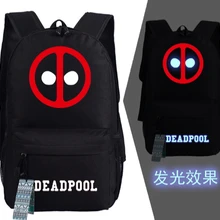 Светящийся в темноте мертвый бассейн Супергерой из комиксов рюкзак на плечо холщовая сумка-мессенджер дорожная черная школьная сумка 45x32x14 см