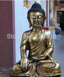 

Tibet Buddhism Temple Copper Bronze Gild Tathagata Sakyamuni Buddha God Statue