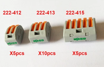 

20pcs Original 222-412 413 415 Fast wire Connector Universal Compact Wiring Connector push-in Terminal block with lever
