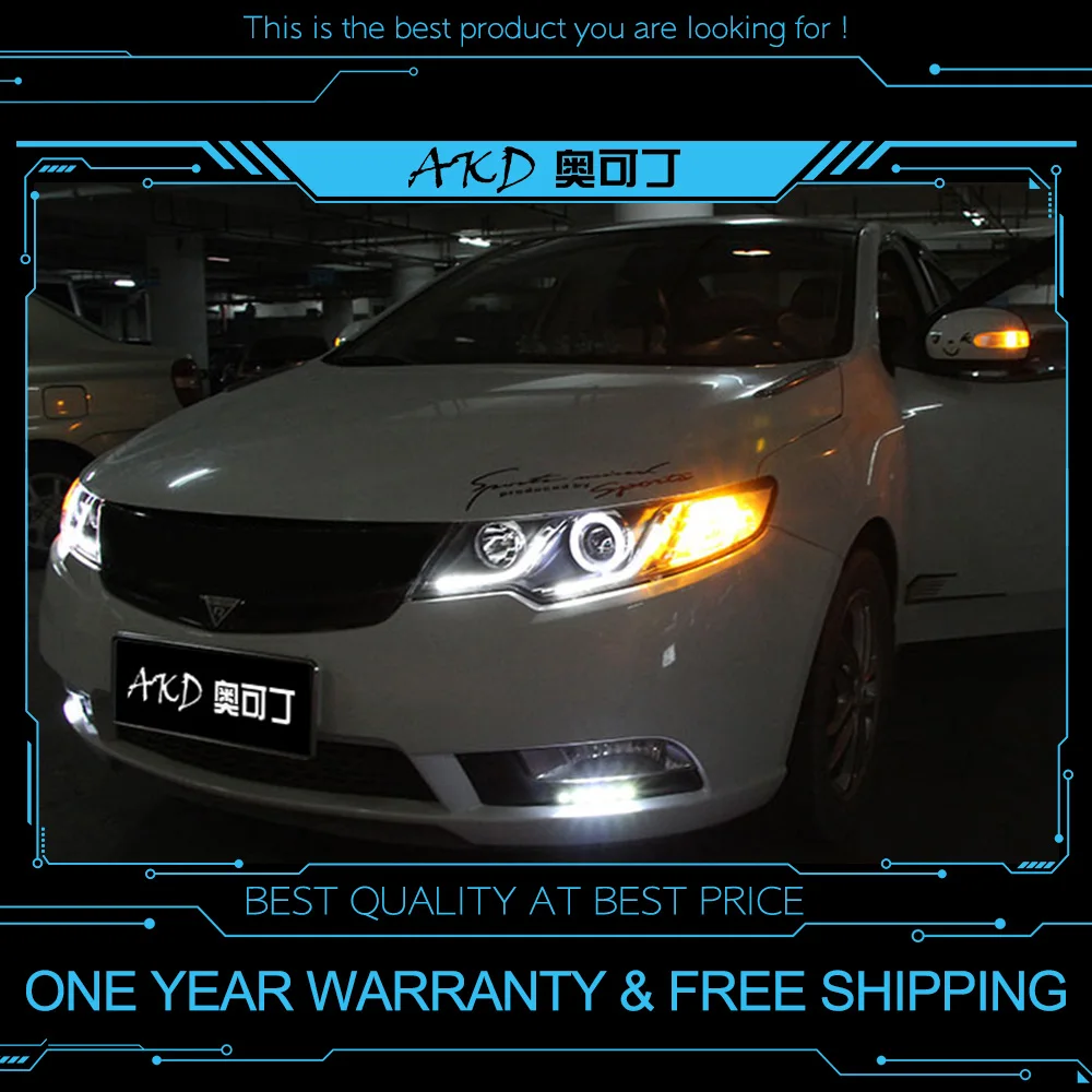 AKD tuning cars Headlight For KIA Forte 2009 2013 Headlights LED DRL
