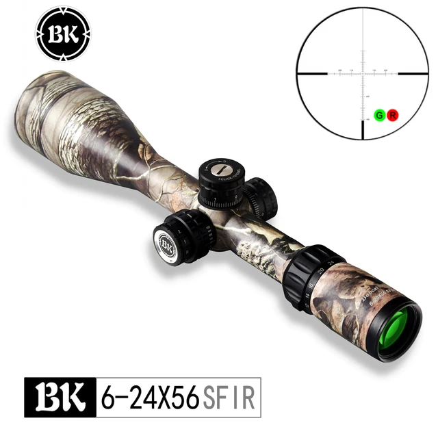 US $137.94 Bobcat King 624X56 SFIR Rifle Scopes Airsoft Hunting Scope Traffic Light Illumination Sniper Tacti