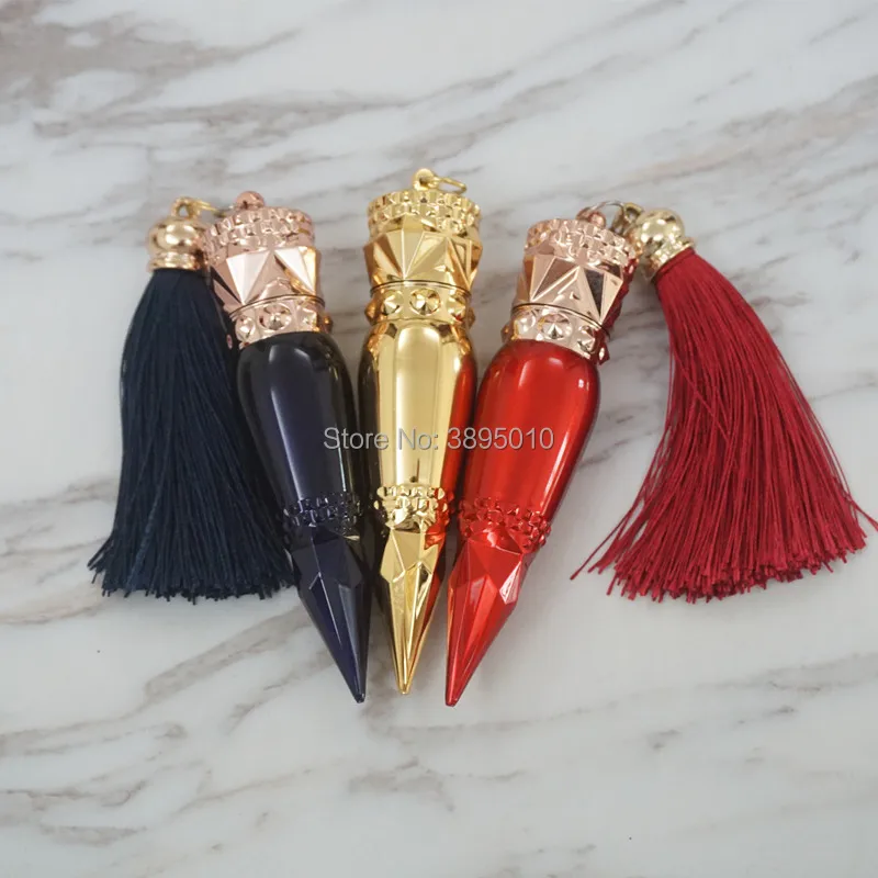 

12.1mm Blue red Lipstick Tube With Tassels Empty DIY Cosmetic Lip Rouge/Balm/Gloss Container F242