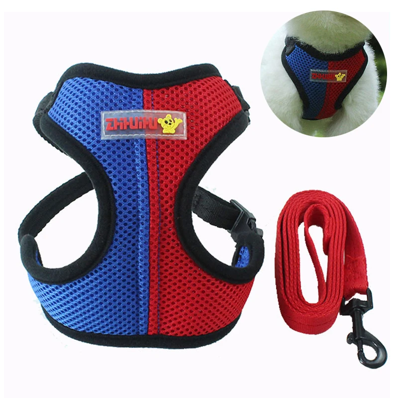 

Dog Harness for Chihuahua Pug Small Medium Dogs Nylon Mesh Puppy Cat Harnesses Vest Breathable Walking Lead Leash Pet shop sets