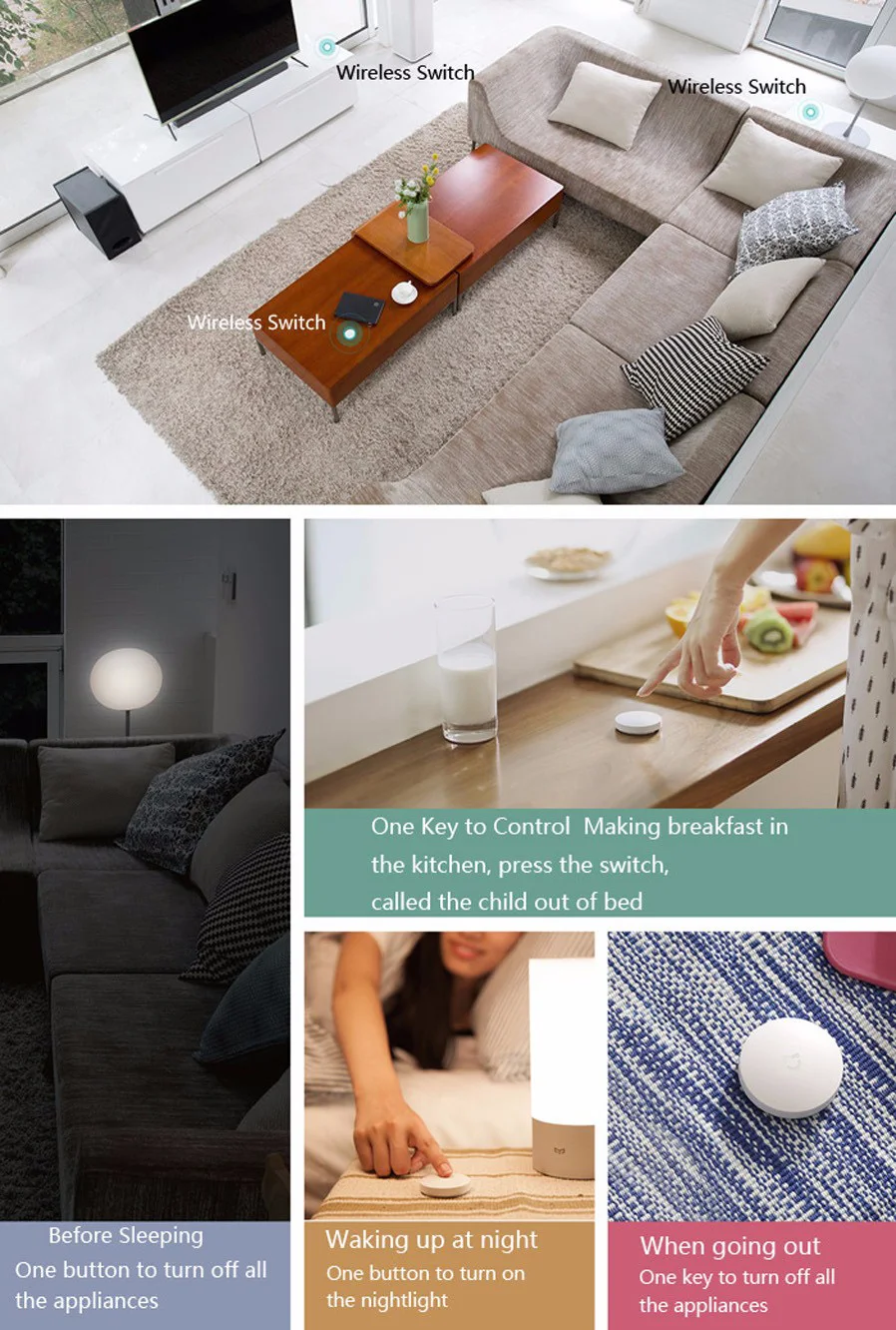  Xiaomi Mijia Wireless Switch House Control Center Intelligent Multifunction Smart Home Device work  - 33049933754
