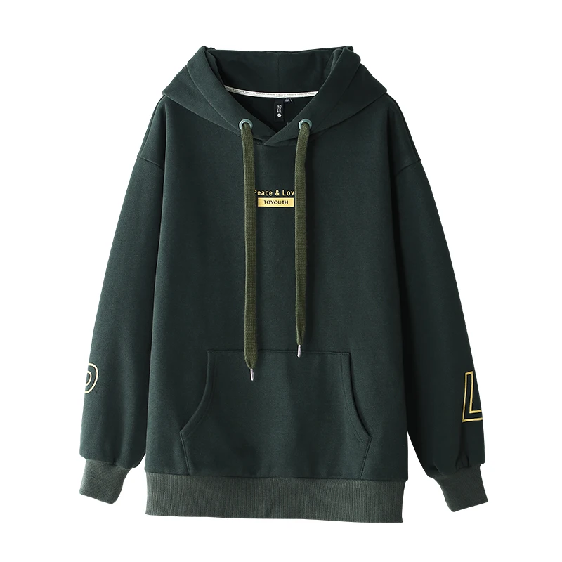  Toyouth 2019 New Harajuku Style Chic Sweatershirt for Female Student Plus velvet Street-wear Hooded