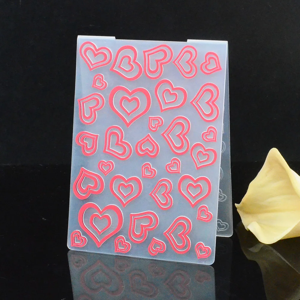 Сердце любовь пластиковый с тиснением папка для скрапбукинга DIY Фотоальбом Ремесла Подарочный шаблон