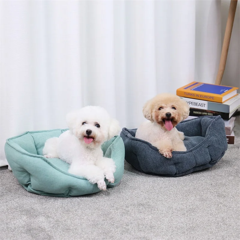 

US Shipping Pet Dog Bed for Large Dogs Round House Thick Warming Sofa Large Dogs Cat House Soft Beds Mat 2 Color 3 Size Cushions