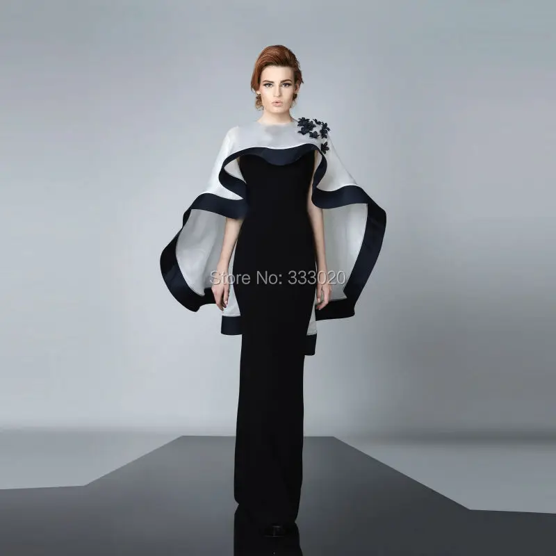 Sheath Black and White Couture font b Evening b font font b Dress b font with