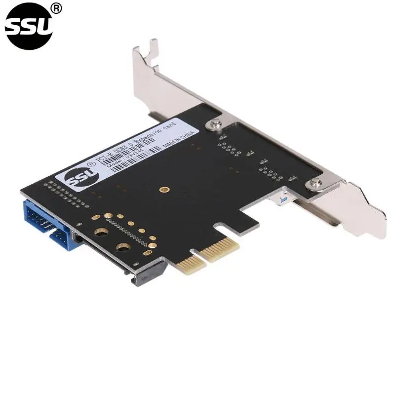 SSU 2 порта USB 3,0 PCI-e x1 плата расширения PCI Express адаптер для рабочего стола