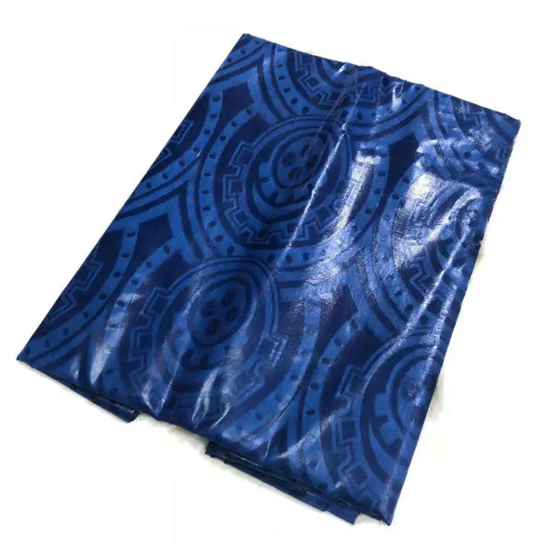 

Royal blue Ghalila Bazin Riche Austria Cotton Fabric 5 yards Good Quality Jacquard Guinea Brocade African Clothing ASOEBI Bazin