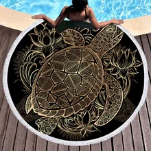Черепахи богемные кисточкой гобелен цветок круглый пляжное полотенце большой для взрослых микрофибра Toalla одеяло черепаха коврик