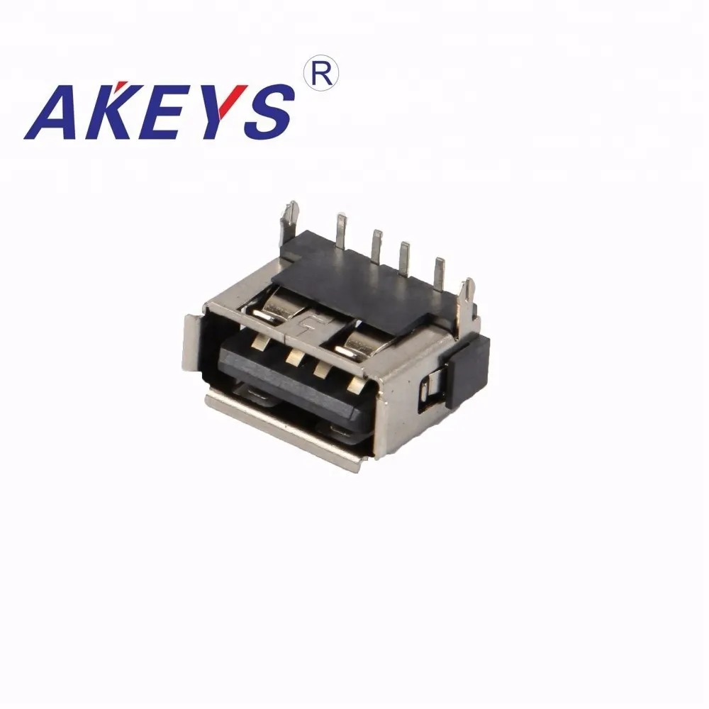 30 шт. HW-UAF-08 A/F-10.0 короткий 0-4 pin 6 3 H прямой край SMT Железный корпус черный клей usb