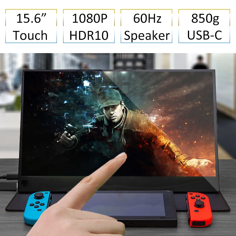 

15.6" 1080P USB-C HDMI Touch Game Screen For PS4 Switch XBOX NS Portable Expansion Touch Monitor For Laptop PC Computer Phone