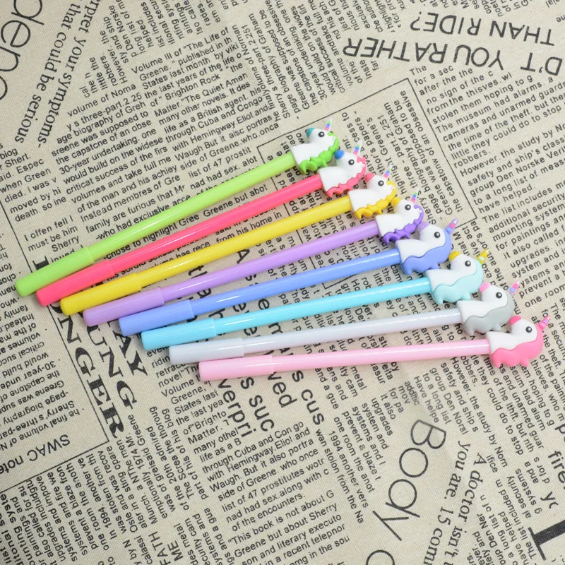 

4 Pcs/Se tunicorn gel pen color cute kawaii licorne Creative 0.38mm stationery papelaria fourniture bureau material escolarkalem