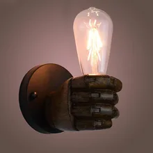 E27 держатель лампы Эдисона Винтаж Indutrial в стиле лофт кулак смолы прикроватные настенные ретро огни прохода светильник Настенный светильник AA