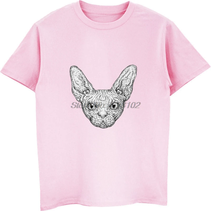 

Funny Sphinx Cat Print T-shirt Summer Men Cotton Short Sleeve O-neck T Shirt Male Casual Shirt Cool Tees Top Harajuku Streetwear