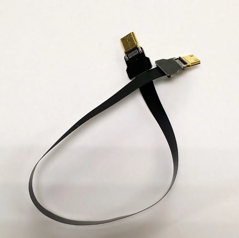 40 см/50 см/60 см ультра тонкий мягкий кабель HDMI плоский кабель FPV type C Mini Male to type C Mini Male HDMI кабель