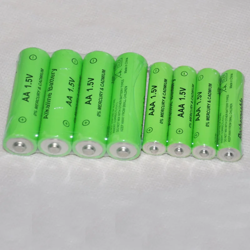4 6pcs alkaline 1.5v AAA rechargeable battery cell 2000mah and4 6pcs AA 3000mah for led
