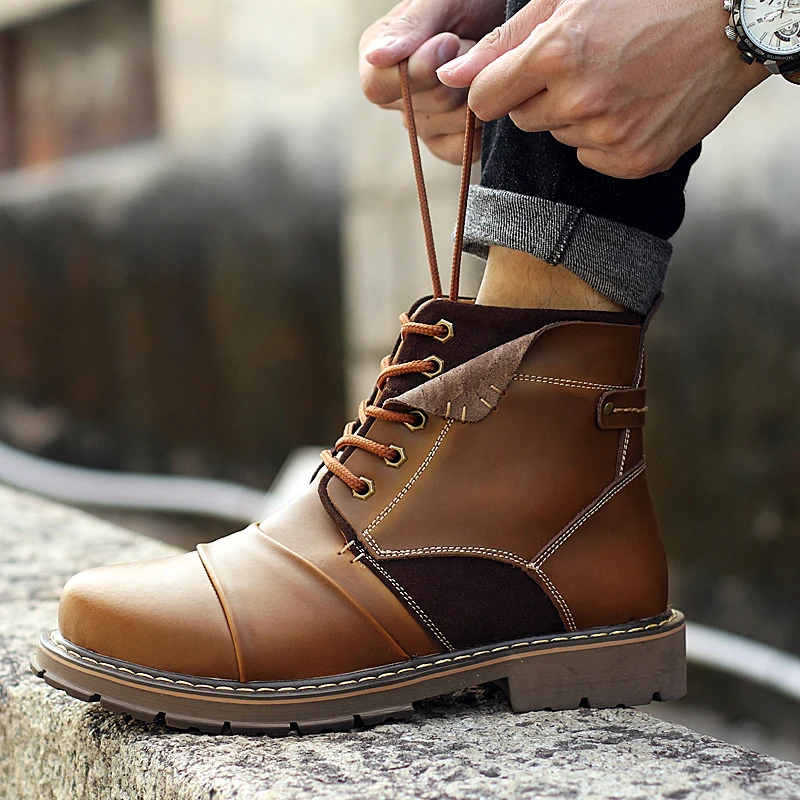 

Western Boots for Men High-quality Leather Men Casual Shoes Cow Leather Shoes for Work Brown Black Fashion Safety Shoes Men