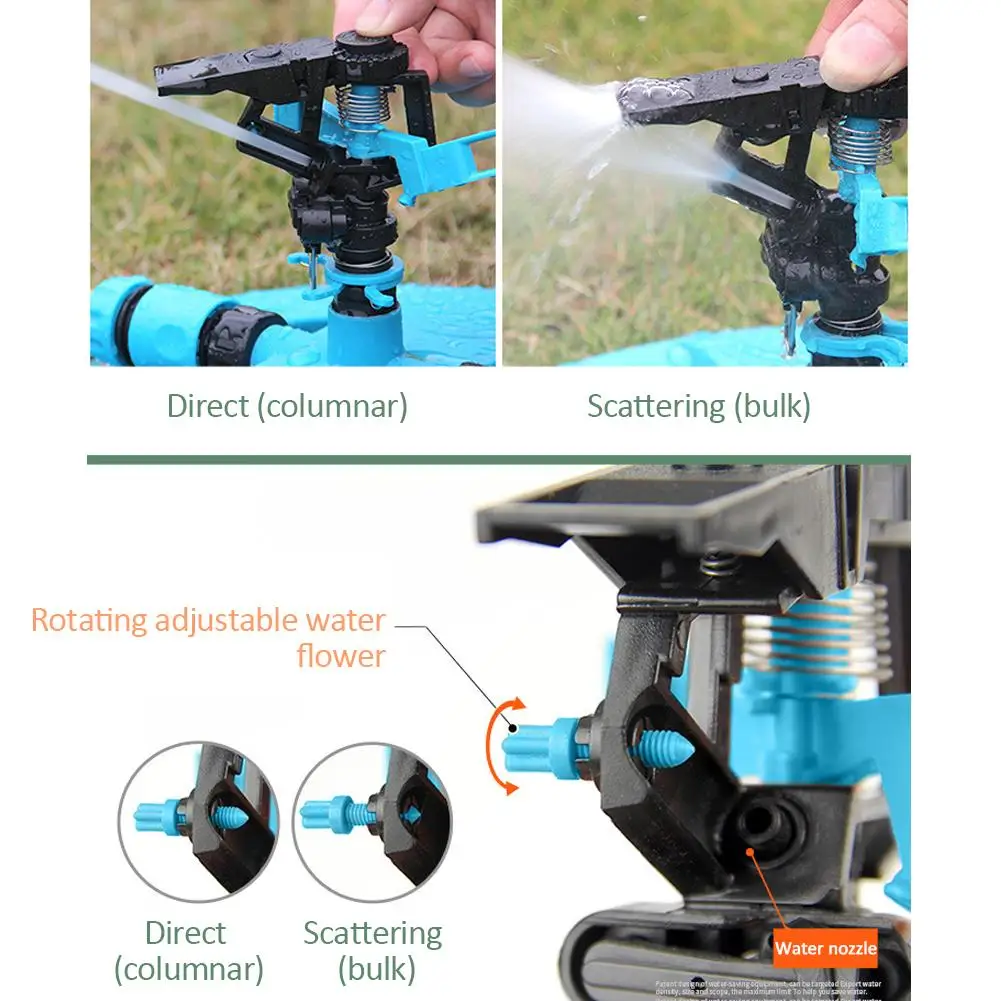 Садовый Спринклерный Спайк газон трава 360 градусов регулируемый вращающийся распылитель воды садовая оросительная система с герметичным дизайном