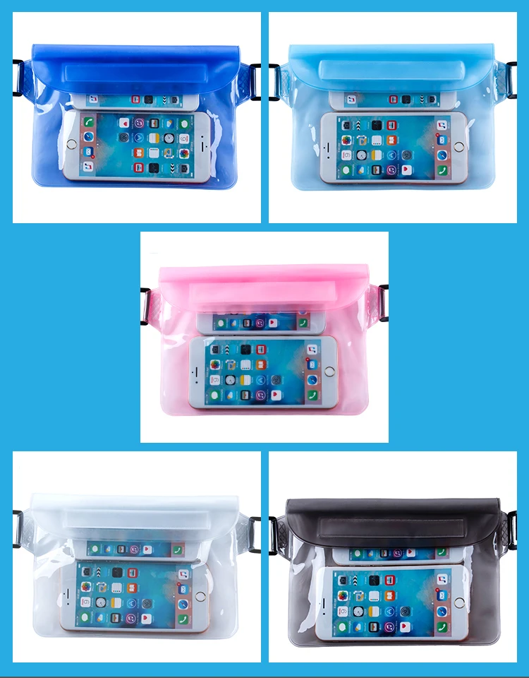 Waterproof Cell Phone Pouch Sports Waist Bag Swimming Drifting Pouch Dry Bag PVC Phone Cover Protective Bag Diving Accessories (10)